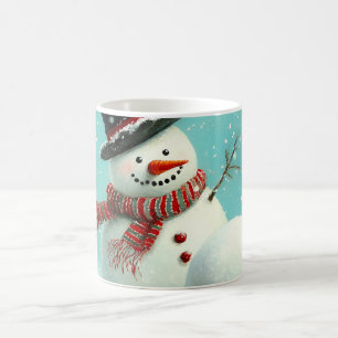Vintage Whimsical Winter Snowman Joy Kaffeetasse