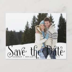 Vintage Whimsy Foto Save-the-Date-Postkarte II Ankündigungspostkarte