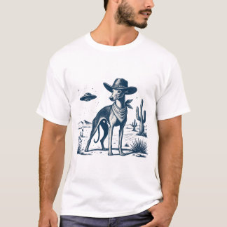 Vintage-Whippet-Cowboy-Wüsten-UFO-Retro-Western T-Shirt