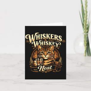 Vintage Whiskers und Whiskey pur Katzenliebhaber Karte