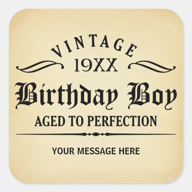 Vintage Whiskey Person Funny Birthday Sticker (Vorderseite)