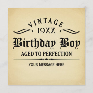 Vintage Whisky, gereift bis zur Perfektion Geburts Einladung