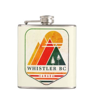 Vintage Whistler Kanada Skifahren Souvenir 1980er Flachmann