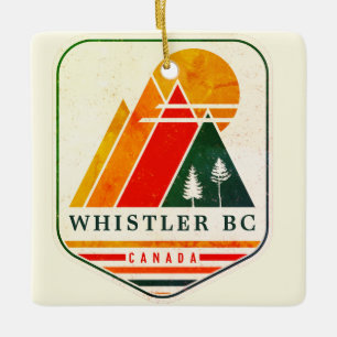 Vintage Whistler Kanada Skifahren Souvenir 1980er Keramikornament