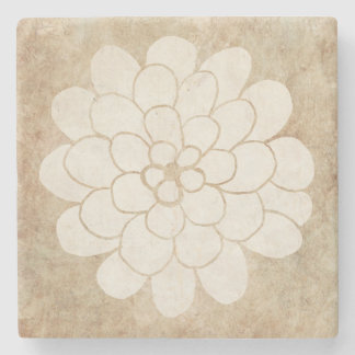 Vintage White Dahlia Floral Wedding Steinuntersetzer