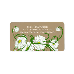 Vintage White Gerber Daisy Blume Hochzeitsstift Se Adressaufkleber