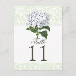 Vintage White Hydrangea Wedding Tischnummer