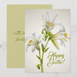 Vintage White Lly Blume Happy Ostercard Karte