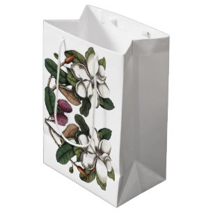 Vintage White Magnolia Blume Blüten Geschenktasch Mittlere Geschenktüte