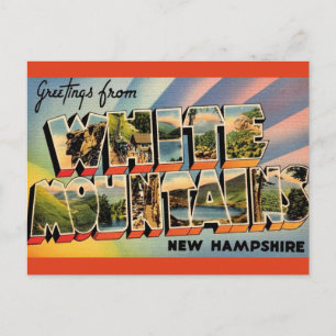 Vintage White Mountains NH Postkarte
