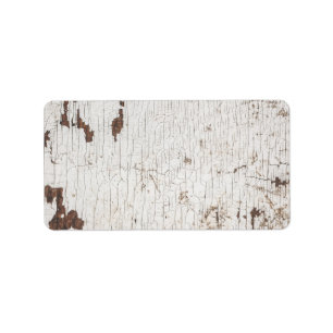 Vintage White Painted Wood Adressaufkleber