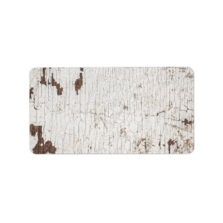 Vintage White Painted Wood Adressaufkleber