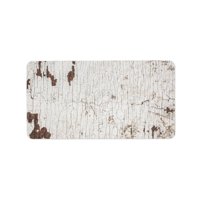 Vintage White Painted Wood Adressaufkleber (Vorne)