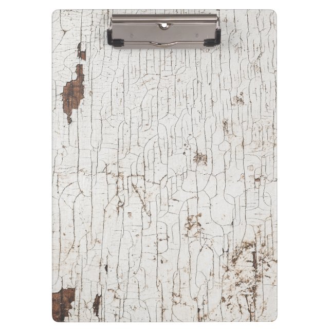 Vintage White Painted Wood Klemmbrett (Vorderseite)