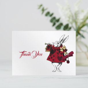 Vintage White Rabbit Herzen Dankeskarte