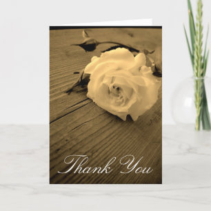 Vintage White Rose Dankeschön Karte
