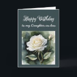 Vintage White Rose Daughter-Schwiegertochter Gebur Karte<br><div class="desc">Vintage White Rose Blume Daughter-Schwiegertochter Geburtstag</div>