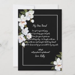 Vintage White Rose wird meine Brautjungfrau sein Einladung