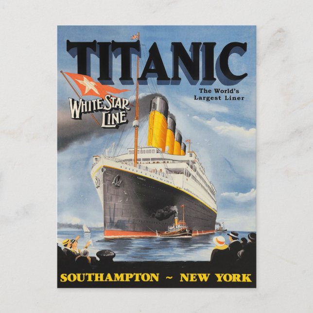 Vintage White Star Line Titanic AdCard Postkarte (Vorderseite)
