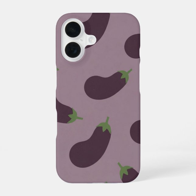 Vintage Whole Eggplant Pattern iPhone 16 Hülle (Rückseite)