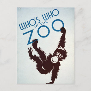 Vintage Who's Who im Zoo-Affen Postkarte