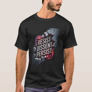 Vintage Widerstehen Widerspruch Bestehen Floral Da T-Shirt