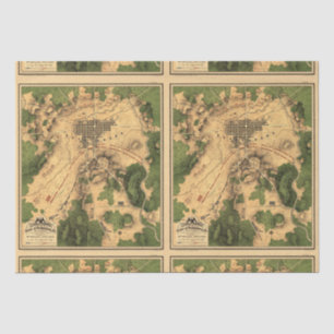 Vintage wiederhergestellte Schlachtkarte von Getty Seidenpapier
