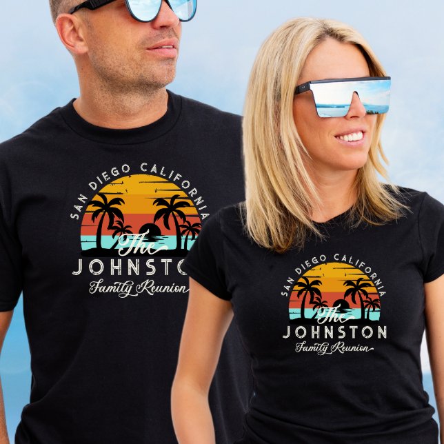Vintage Wiedersehen Retro Sunset Beach Palms T-Shirt (Von Creator hochgeladen)