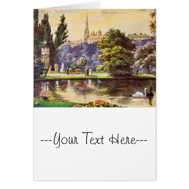 Vintage Wien-Park-Postkarte (Vorne)