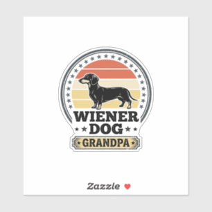 Vintage Wiener Dog Opa Dachshund Shirt Design_ Aufkleber