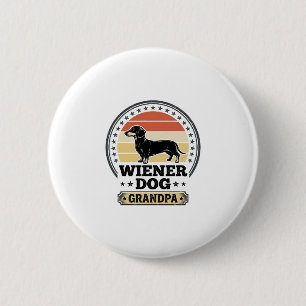 Vintage Wiener Dog Opa Dachshund Shirt Design_ Button