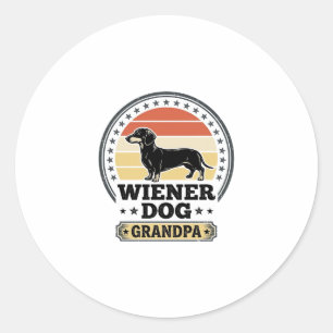 Vintage Wiener Dog Opa Dachshund Shirt Design_ Runder Aufkleber