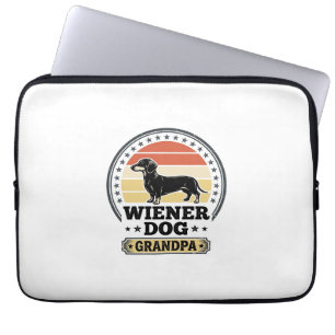 Vintage Wiener Hund Opa Dackel Shirt Design_ Laptopschutzhülle