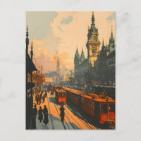 Vintage Wiener Winterpostkarte