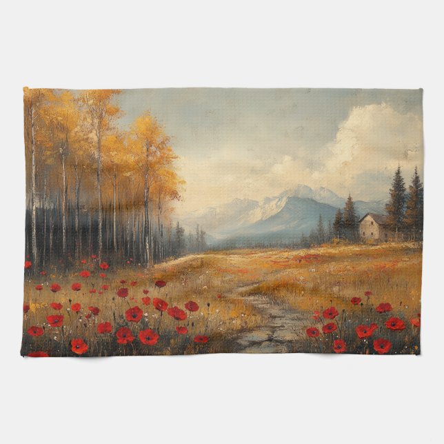 Vintage Wiesenpaare Geschirrtuch (Horizontal)