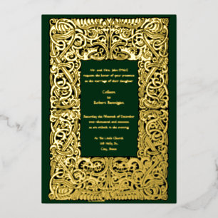 Vintage-Wikinger-Drachen-Knoten-Rahmen-Hochzeit Folieneinladung