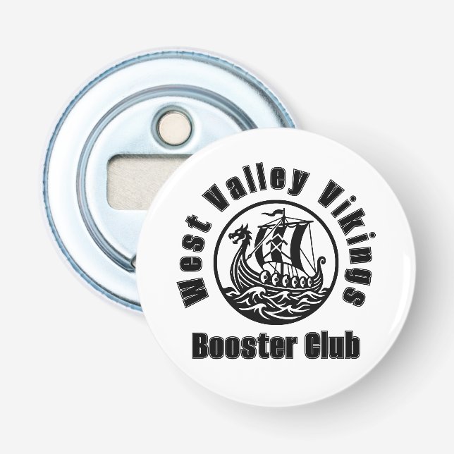 Vintage-Wikinger-Maskottchen-PTO-Boosterverein-Gei Flaschenöffner (Vorderseite)