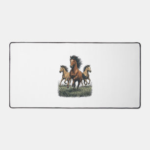 Vintage Wild Horses Running Western Vector Shirt_1 Schreibtischunterlage