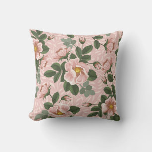Vintage wild lebende Rose: Blumenhintergrund Kissen