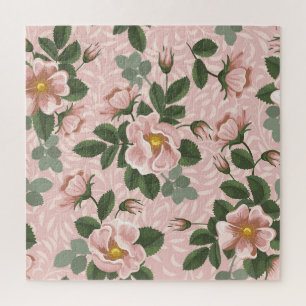 Vintage wild lebende Rose: Blumenhintergrund Puzzle