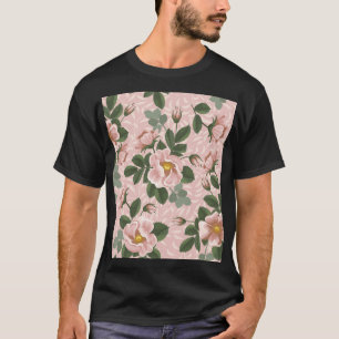 Vintage wild lebende Rose: Blumenhintergrund T-Shirt