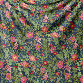Vintage Wild Rose Fleece-Decke in Mitternachtsblau Fleecedecke