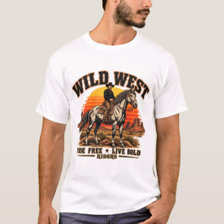 Vintage-Wild-West-Cowboy-Reiter-Pferd T-Shirt