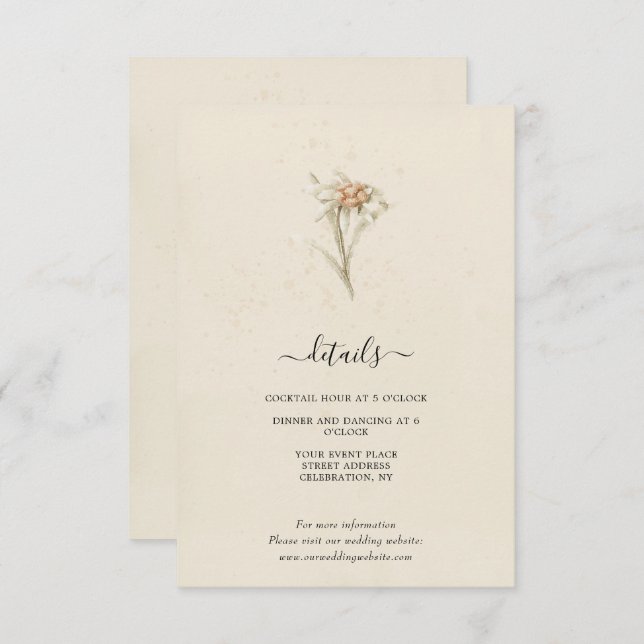 Vintage Wildblume Aquarellfarben Begleitkarte (Vorne/Hinten)