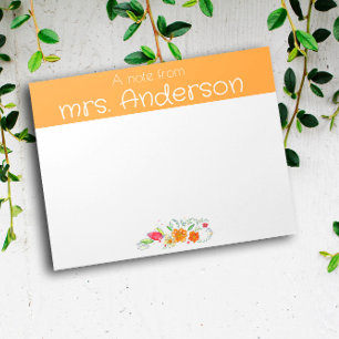 Vintage Wildblume Aquarellgelber Lehrer Notizblock