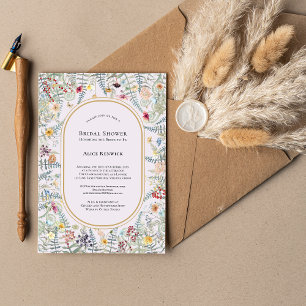 Vintage Wildblume Fern Lavender Brautparty Einladung