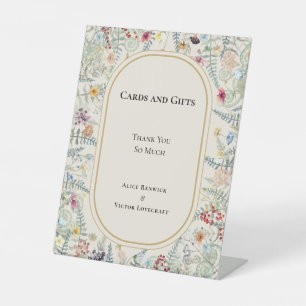 Vintage Wildblume Fern Wedding Cards und Geschenke Sockelschild