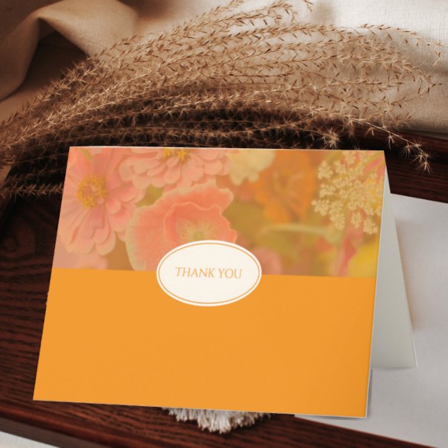 Vintage Wildblume Pink Poppy Hochzeitslehne Dankeskarte (Von Creator hochgeladen)