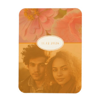 Vintage Wildblume Rosa Mohn Save the Date Magnet