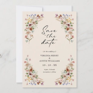 Vintage Wildblume Save the Date